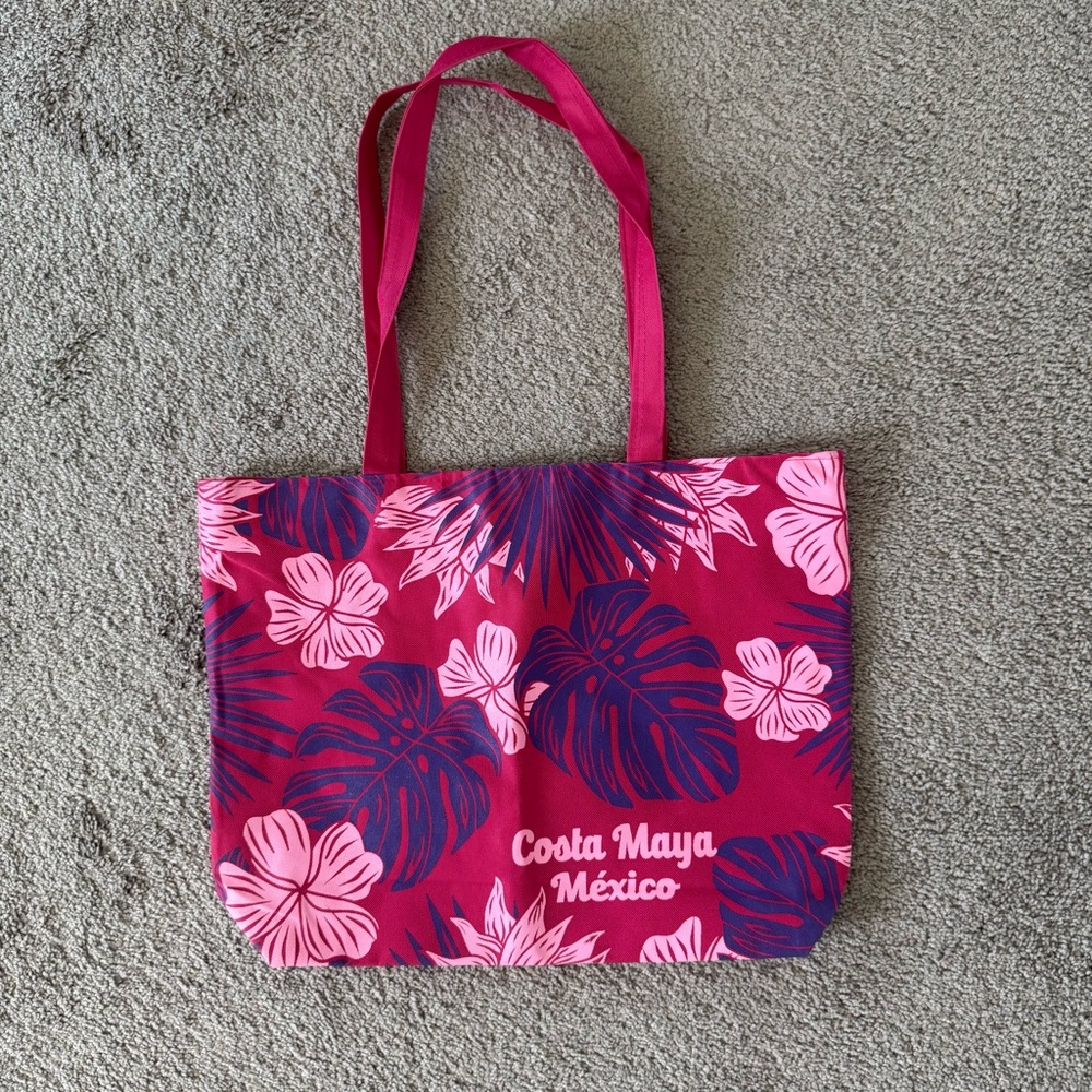 Pink Floral Tote Bag